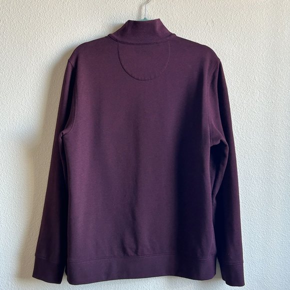 Untuckit Mens Corral 1/4 Zip Pullover Sweater Size L Bordeaux Maroon Mock Neck - Picture 2 of 11